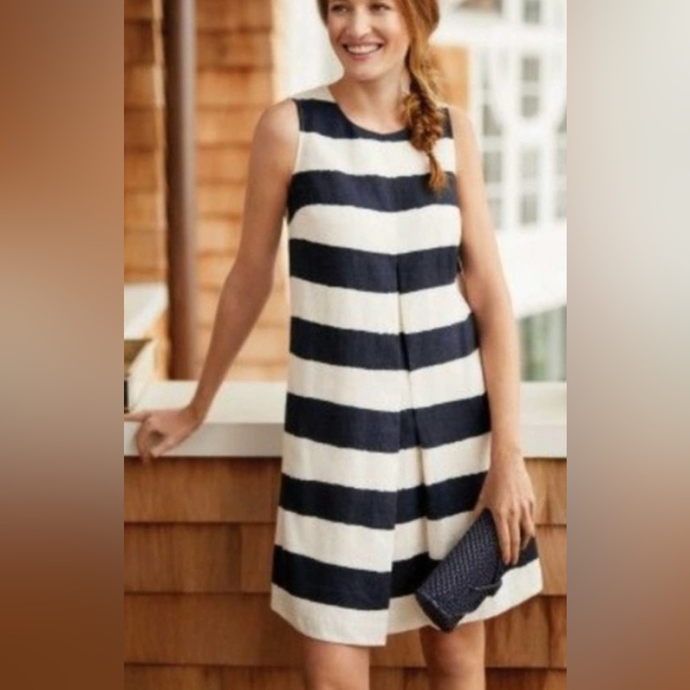 J. McLaughlin Navy and White Striped Mini Dress